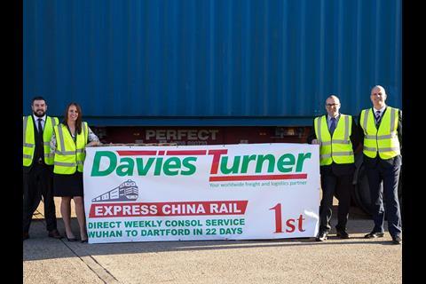 Davies Turner says it has seen a 195% increase in bookings for its Express China Rail weekly less-than-container-load service.
